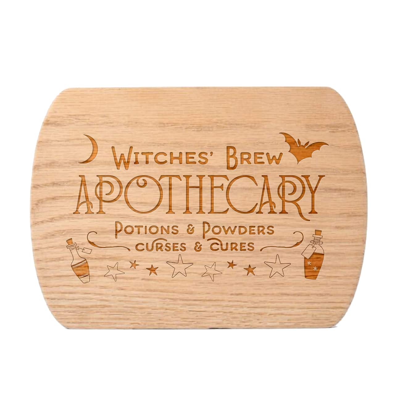 Witches Brew Apothecary 8" x 11" Redwood Oval Cutting Board